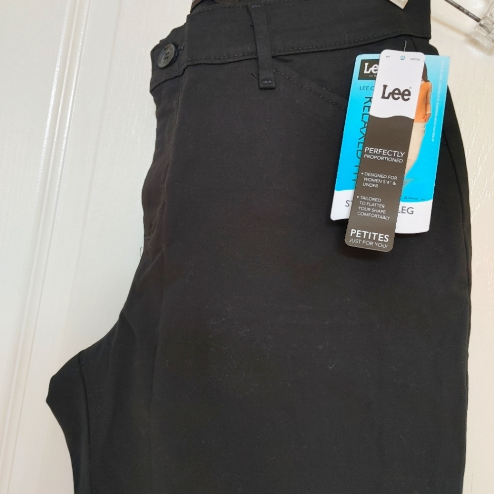 Lee Straight leg pants, 4 petite, black